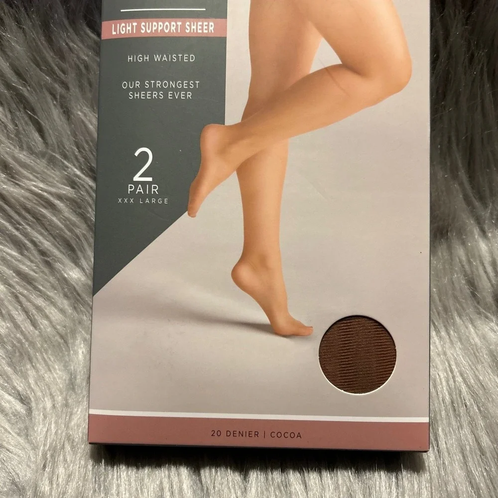 Silk Impressions Light Support Sheer Tights Women's Size XXXL Cocoa High Waisted